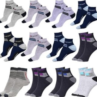 Mens Cotton Ankle Length Socks (Pack of 12)-N1991